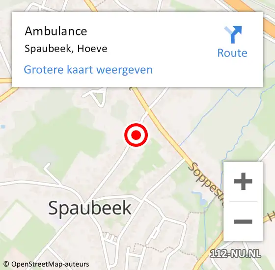 Locatie op kaart van de 112 melding: Ambulance Spaubeek, Hoeve op 23 april 2014 12:40