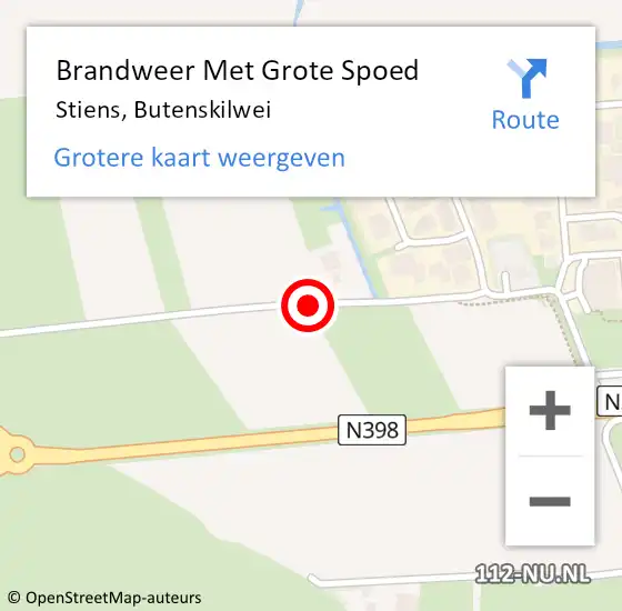 Locatie op kaart van de 112 melding: Brandweer Met Grote Spoed Naar Stiens, Butenskilwei op 19 december 2019 19:01