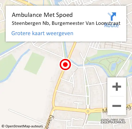 Locatie op kaart van de 112 melding: Ambulance Met Spoed Naar Steenbergen Nb, Burgemeester Van Loonstraat op 19 december 2019 19:43
