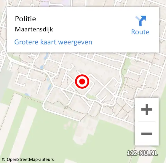 Locatie op kaart van de 112 melding: Politie Maartensdijk op 19 december 2019 20:09