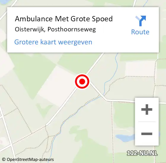 Locatie op kaart van de 112 melding: Ambulance Met Grote Spoed Naar Oisterwijk, Posthoornseweg op 19 december 2019 21:29