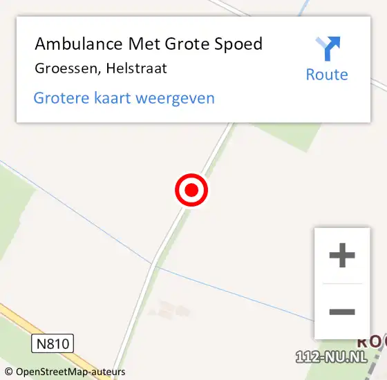 Locatie op kaart van de 112 melding: Ambulance Met Grote Spoed Naar Groessen, Helstraat op 19 december 2019 21:32