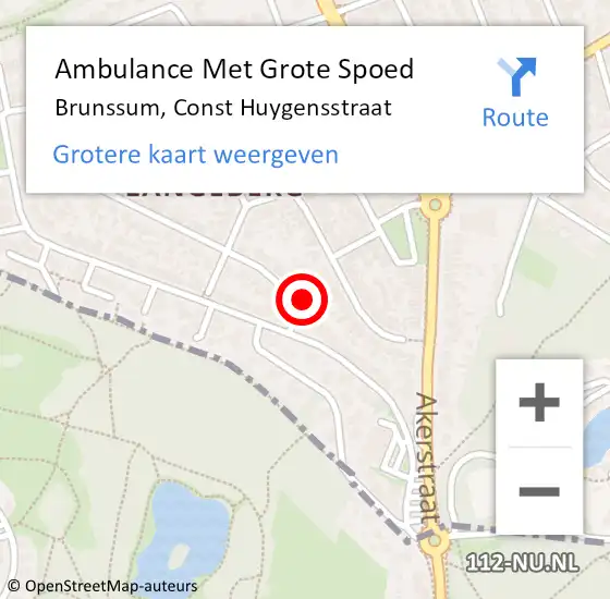 Locatie op kaart van de 112 melding: Ambulance Met Grote Spoed Naar Brunssum, Const Huygensstraat op 23 april 2014 12:56