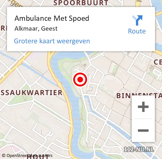 Locatie op kaart van de 112 melding: Ambulance Met Spoed Naar Alkmaar, Geest op 19 december 2019 22:41