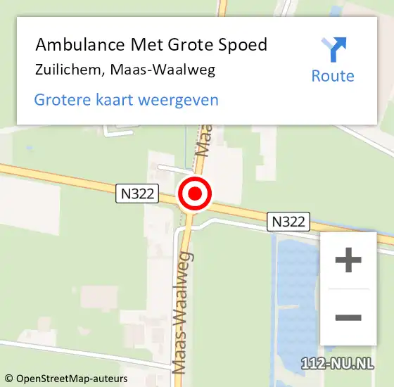 Locatie op kaart van de 112 melding: Ambulance Met Grote Spoed Naar Zuilichem, Maas-Waalweg op 19 december 2019 23:21