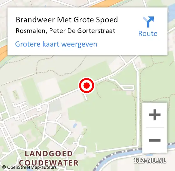 Locatie op kaart van de 112 melding: Brandweer Met Grote Spoed Naar Rosmalen, Peter De Gorterstraat op 19 december 2019 23:28