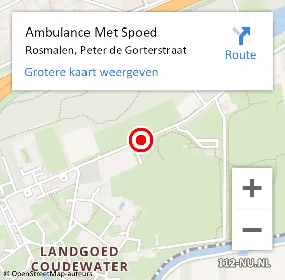 Locatie op kaart van de 112 melding: Ambulance Met Spoed Naar Rosmalen, Peter de Gorterstraat op 19 december 2019 23:31