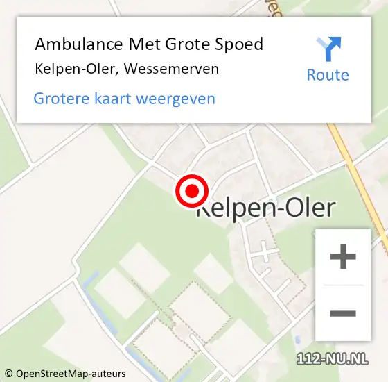 Locatie op kaart van de 112 melding: Ambulance Met Grote Spoed Naar Kelpen-Oler, Wessemerven op 20 december 2019 00:35