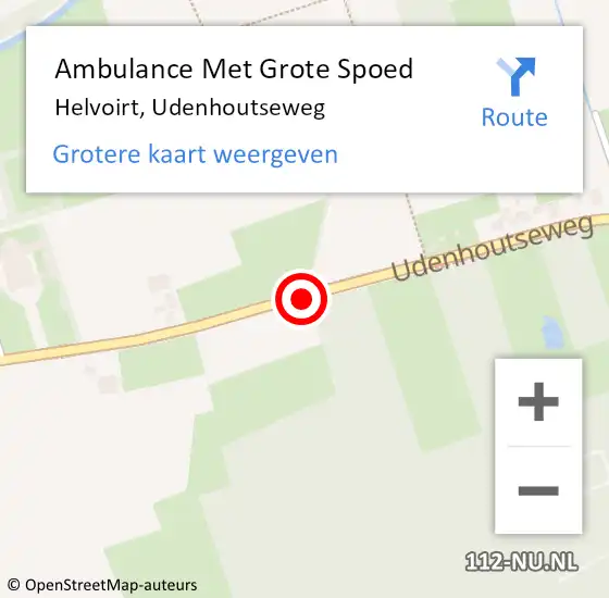 Locatie op kaart van de 112 melding: Ambulance Met Grote Spoed Naar Helvoirt, Udenhoutseweg op 20 december 2019 00:46