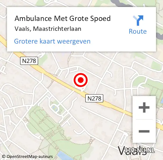 Locatie op kaart van de 112 melding: Ambulance Met Grote Spoed Naar Vaals, Maastrichterlaan op 20 december 2019 03:29
