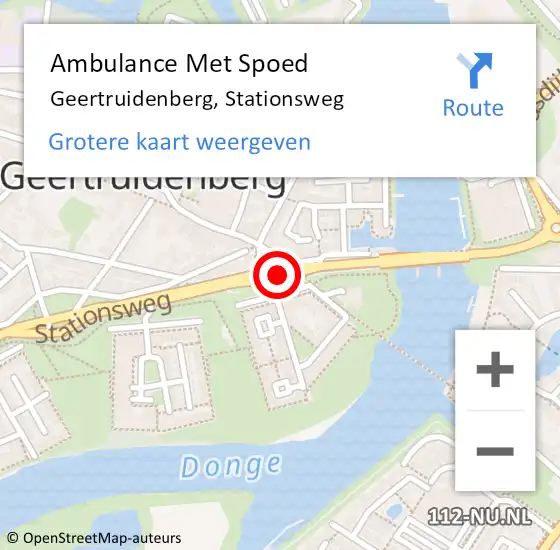 Locatie op kaart van de 112 melding: Ambulance Met Spoed Naar Geertruidenberg, Stationsweg op 20 december 2019 09:23