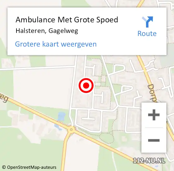 Locatie op kaart van de 112 melding: Ambulance Met Grote Spoed Naar Halsteren, Gagelweg op 20 december 2019 09:38