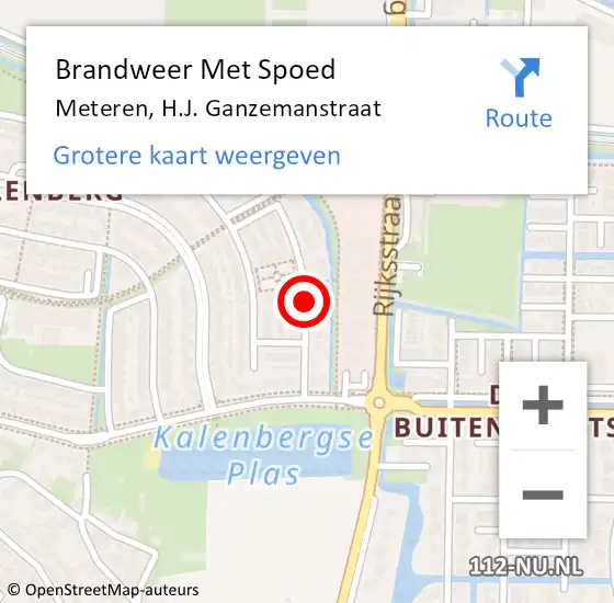 Locatie op kaart van de 112 melding: Brandweer Met Spoed Naar Meteren, H.J. Ganzemanstraat op 20 december 2019 09:47