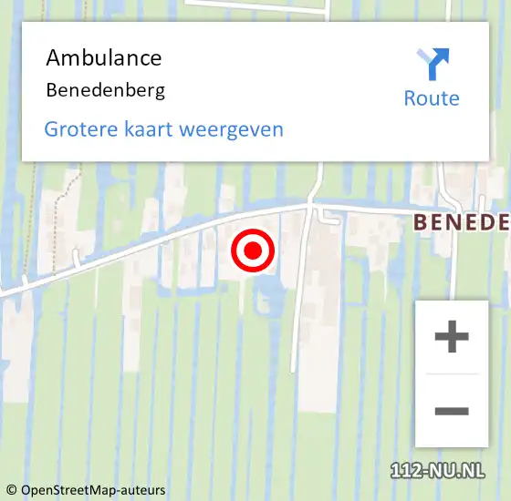 Locatie op kaart van de 112 melding: Ambulance Benedenberg op 20 december 2019 11:49