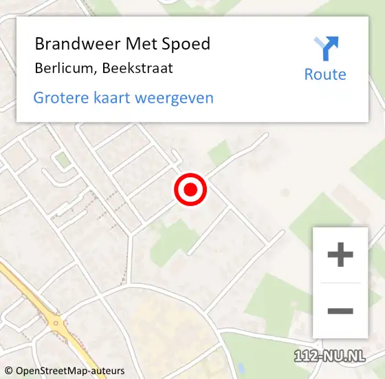 Locatie op kaart van de 112 melding: Brandweer Met Spoed Naar Berlicum, Beekstraat op 20 december 2019 12:00