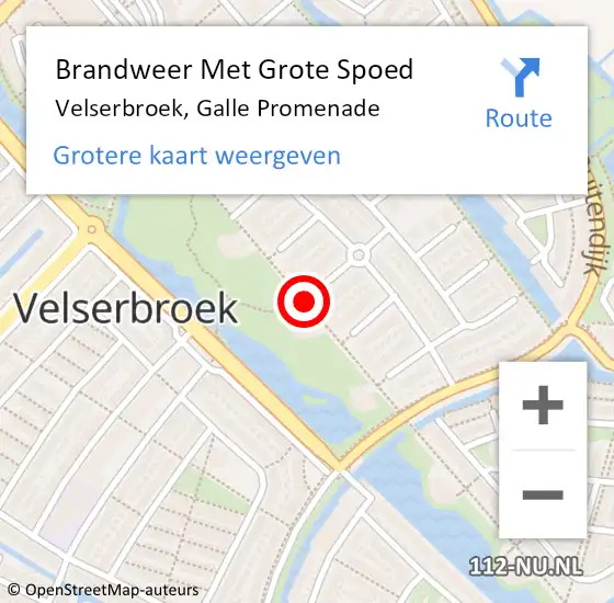 Locatie op kaart van de 112 melding: Brandweer Met Grote Spoed Naar Velserbroek, Galle Promenade op 20 december 2019 12:21