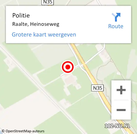 Locatie op kaart van de 112 melding: Politie Raalte, Heinoseweg op 20 december 2019 13:55