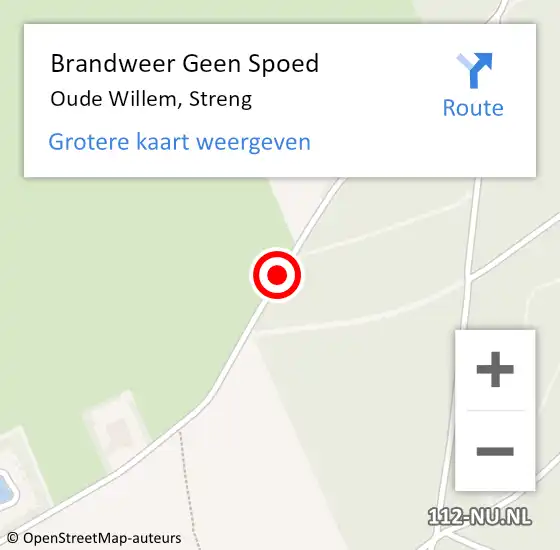Locatie op kaart van de 112 melding: Brandweer Geen Spoed Naar Oude Willem, Streng op 20 december 2019 15:40