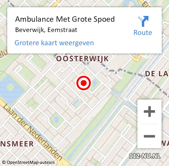 Locatie op kaart van de 112 melding: Ambulance Met Grote Spoed Naar Beverwijk, Eemstraat op 20 december 2019 15:57