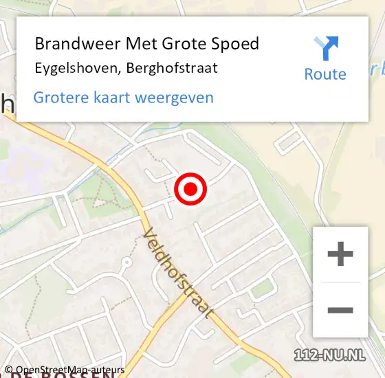 Locatie op kaart van de 112 melding: Brandweer Met Grote Spoed Naar Eygelshoven, Berghofstraat op 20 december 2019 16:07