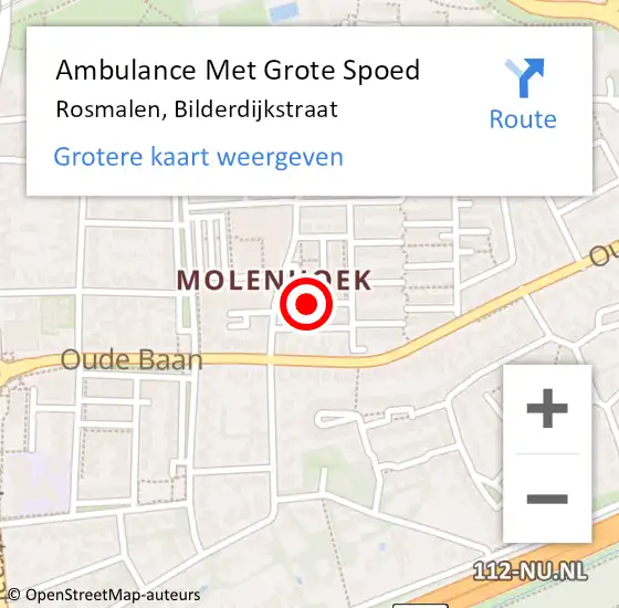 Locatie op kaart van de 112 melding: Ambulance Met Grote Spoed Naar Rosmalen, Bilderdijkstraat op 20 december 2019 17:02