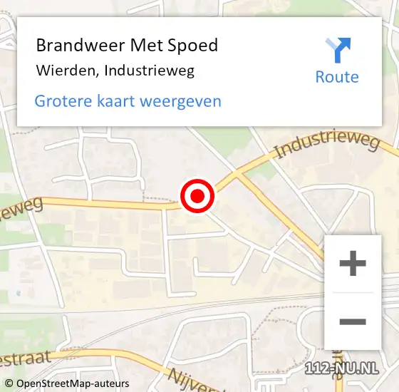 Locatie op kaart van de 112 melding: Brandweer Met Spoed Naar Wierden, Industrieweg op 20 december 2019 18:04
