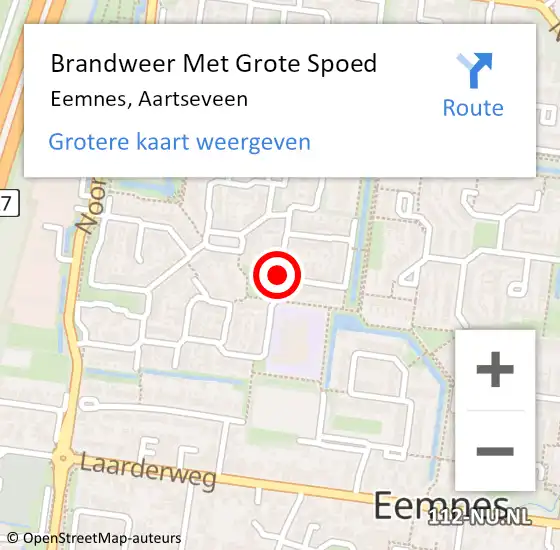 Locatie op kaart van de 112 melding: Brandweer Met Grote Spoed Naar Eemnes, Aartseveen op 20 december 2019 19:31