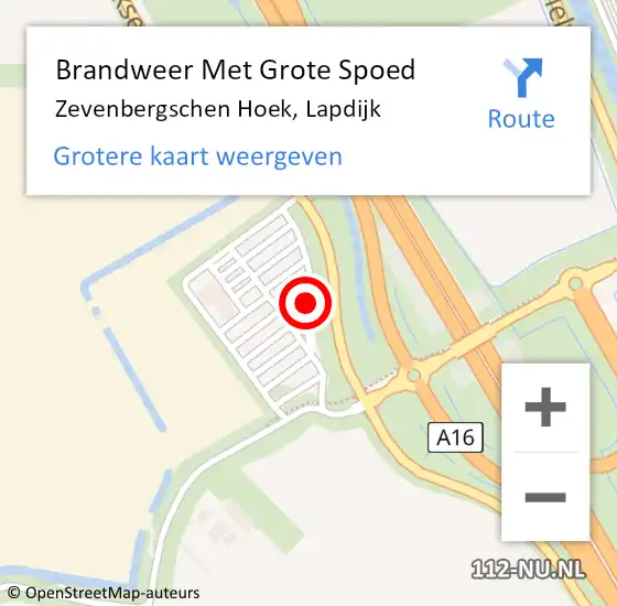 Locatie op kaart van de 112 melding: Brandweer Met Grote Spoed Naar Zevenbergschen Hoek, Lapdijk op 20 december 2019 19:39