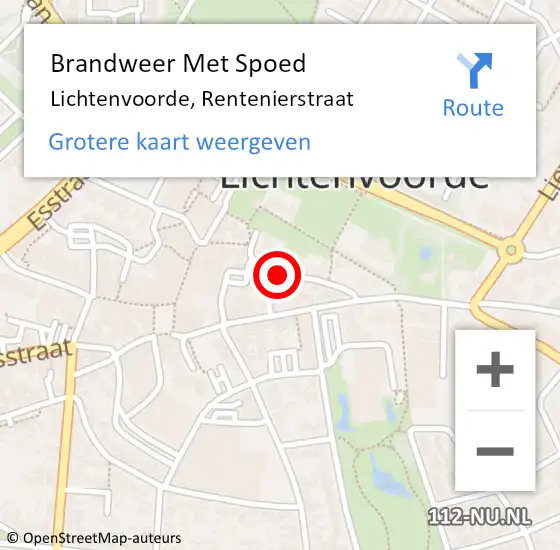 Locatie op kaart van de 112 melding: Brandweer Met Spoed Naar Lichtenvoorde, Rentenierstraat op 20 december 2019 20:23