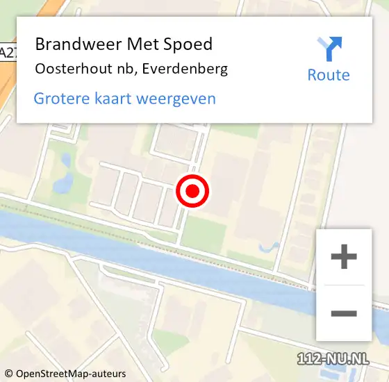 Locatie op kaart van de 112 melding: Brandweer Met Spoed Naar Oosterhout nb, Everdenberg op 20 december 2019 22:03