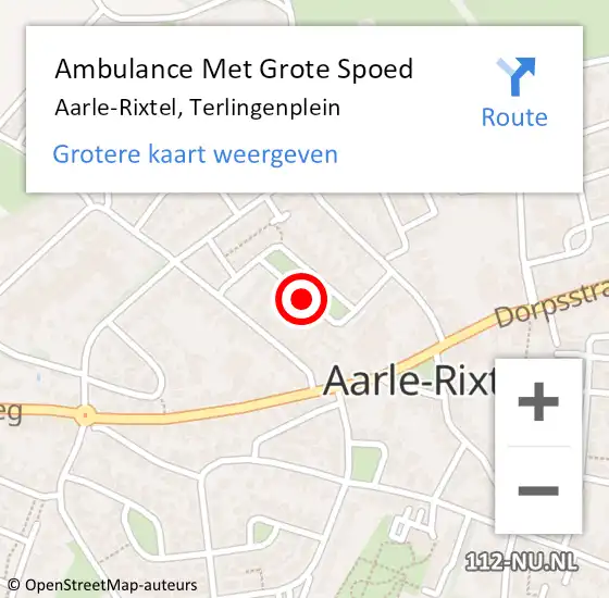 Locatie op kaart van de 112 melding: Ambulance Met Grote Spoed Naar Aarle-Rixtel, Terlingenplein op 21 december 2019 01:47