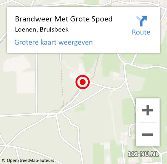 Locatie op kaart van de 112 melding: Brandweer Met Grote Spoed Naar Loenen, Bruisbeek op 29 september 2013 19:19