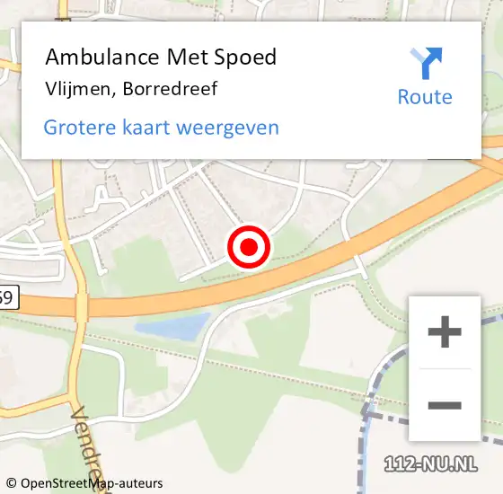 Locatie op kaart van de 112 melding: Ambulance Met Spoed Naar Vlijmen, Borredreef op 21 december 2019 12:08