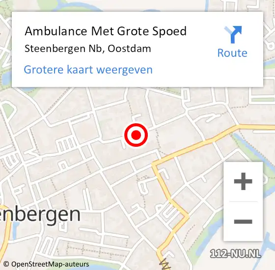 Locatie op kaart van de 112 melding: Ambulance Met Grote Spoed Naar Steenbergen Nb, Oostdam op 21 december 2019 13:20