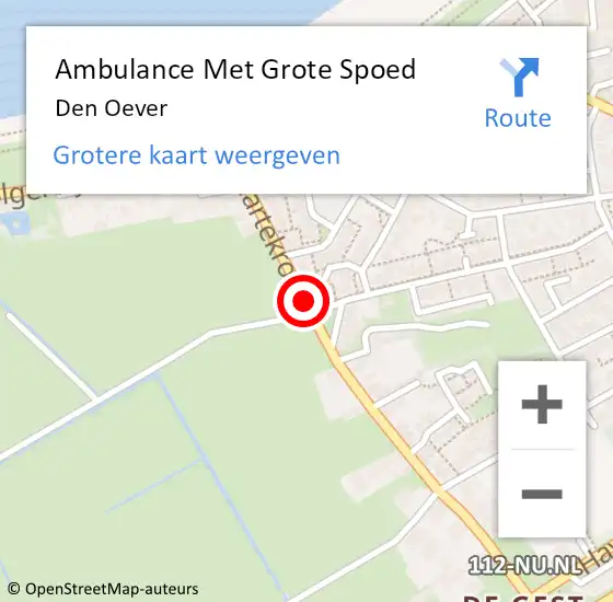 Locatie op kaart van de 112 melding: Ambulance Met Grote Spoed Naar Den Oever op 21 december 2019 13:32