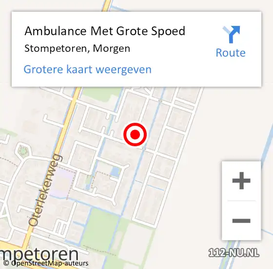 Locatie op kaart van de 112 melding: Ambulance Met Grote Spoed Naar Stompetoren, Morgen op 21 december 2019 14:31