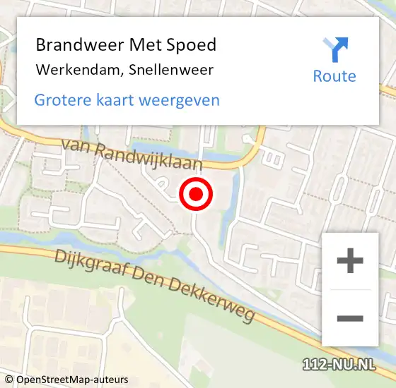 Locatie op kaart van de 112 melding: Brandweer Met Spoed Naar Werkendam, Snellenweer op 21 december 2019 14:54