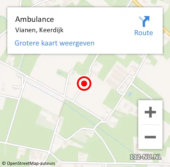 Locatie op kaart van de 112 melding: Ambulance Vianen, Keerdijk op 21 december 2019 16:04