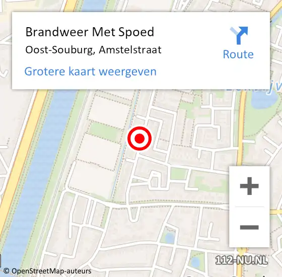 Locatie op kaart van de 112 melding: Brandweer Met Spoed Naar Oost-Souburg, Amstelstraat op 21 december 2019 16:51