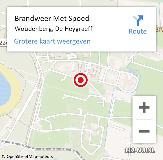 Locatie op kaart van de 112 melding: Brandweer Met Spoed Naar Woudenberg, De Heijgraeff op 21 december 2019 17:39