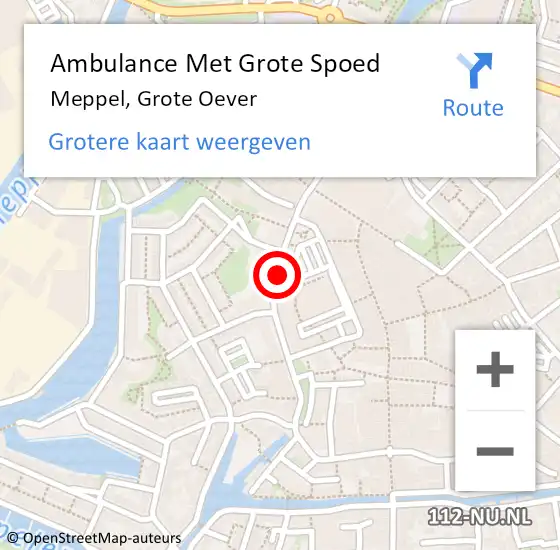 Locatie op kaart van de 112 melding: Ambulance Met Grote Spoed Naar Meppel, Grote Oever op 21 december 2019 18:14