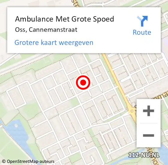 Locatie op kaart van de 112 melding: Ambulance Met Grote Spoed Naar Oss, Cannemanstraat op 21 december 2019 20:18