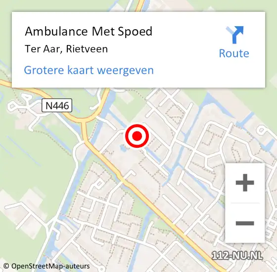 Locatie op kaart van de 112 melding: Ambulance Met Spoed Naar Ter Aar, Rietveen op 23 april 2014 16:05