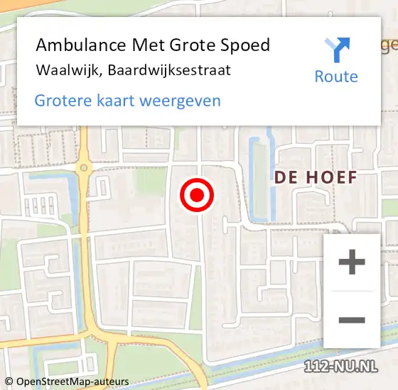 Locatie op kaart van de 112 melding: Ambulance Met Grote Spoed Naar Waalwijk, Baardwijksestraat op 21 december 2019 20:32