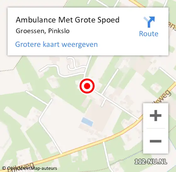 Locatie op kaart van de 112 melding: Ambulance Met Grote Spoed Naar Groessen, Pinkslo op 21 december 2019 20:50