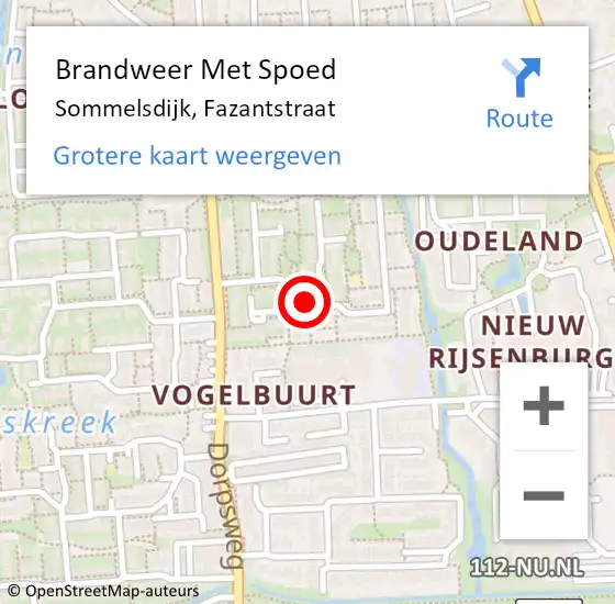 Locatie op kaart van de 112 melding: Brandweer Met Spoed Naar Sommelsdijk, Fazantstraat op 21 december 2019 21:30