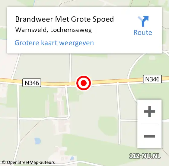 Locatie op kaart van de 112 melding: Brandweer Met Grote Spoed Naar Warnsveld, Lochemseweg op 21 december 2019 21:44