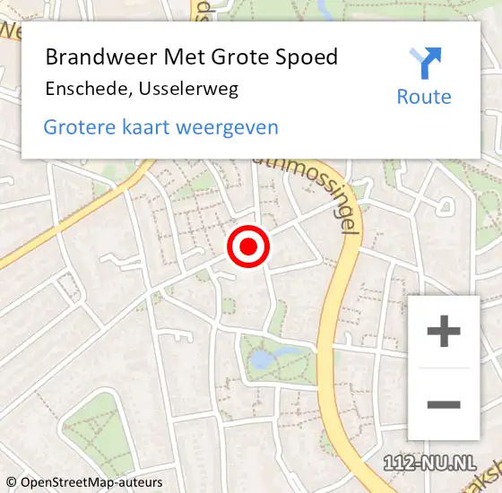 Locatie op kaart van de 112 melding: Brandweer Met Grote Spoed Naar Enschede, Usselerweg op 21 december 2019 22:42