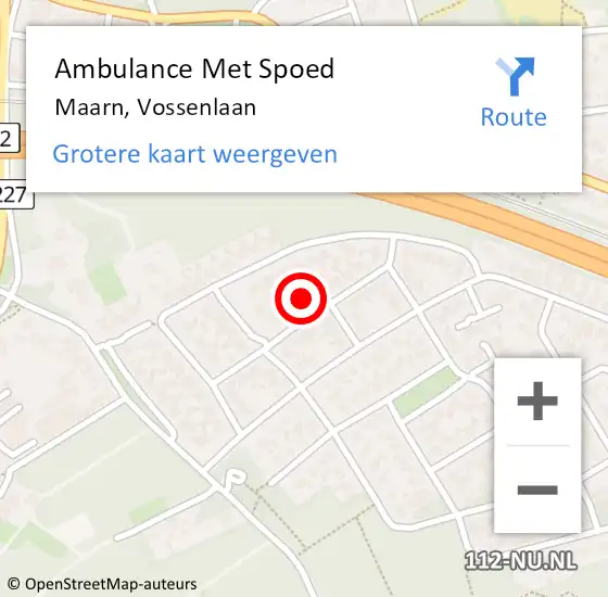 Locatie op kaart van de 112 melding: Ambulance Met Spoed Naar Maarn, Vossenlaan op 23 april 2014 16:17