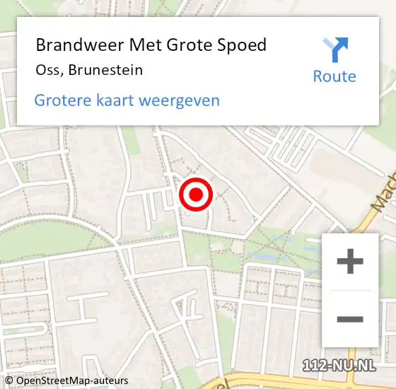 Locatie op kaart van de 112 melding: Brandweer Met Grote Spoed Naar Oss, Brunestein op 22 december 2019 05:37